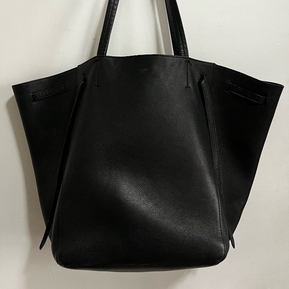 AUTHENTIC VINTAGE Celine Leather Cabas Phantom Tote w/ Belt - Picture 1 of 14